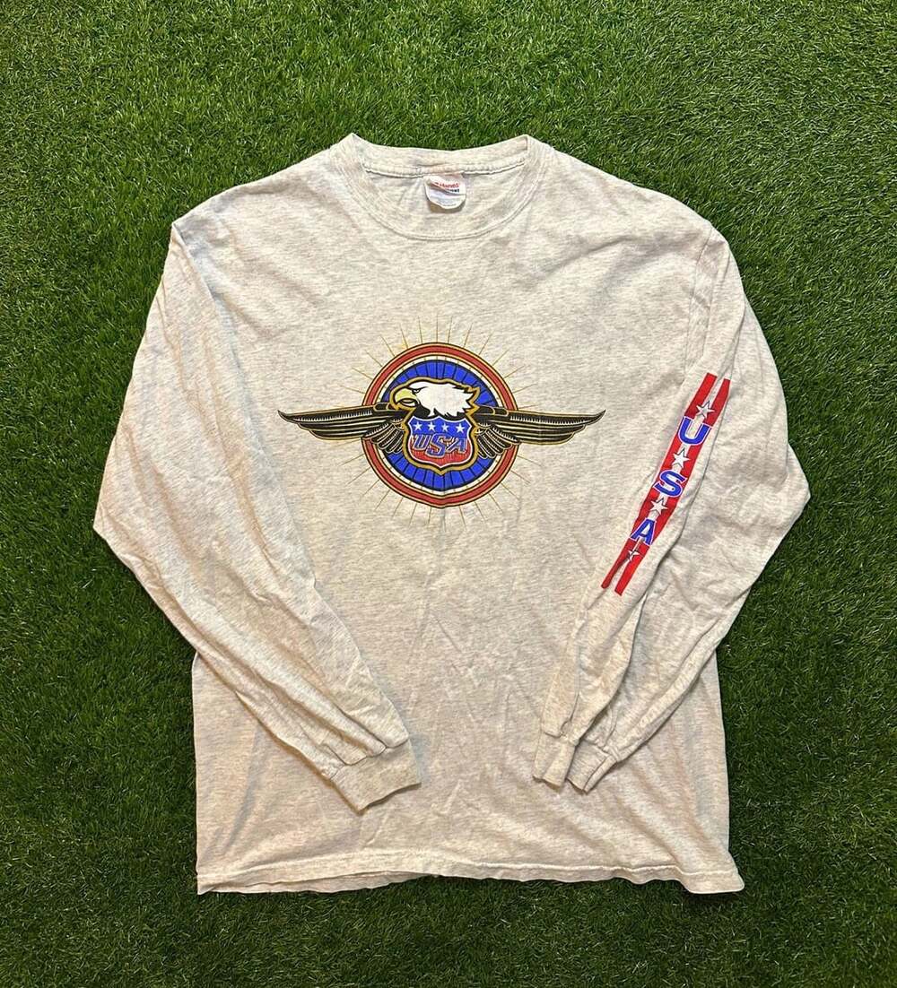 Vintage 1992 Hanes USA Long Sleeve T-Shirt